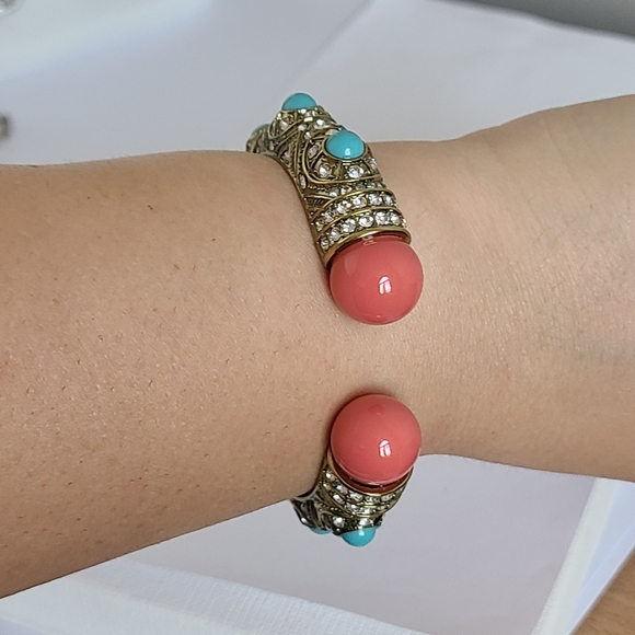 Vintage Heidi Daus Boho Encrusted Bangle Swarovski Crystal Cuff Bangle Bracelet - Picture 4 of 14